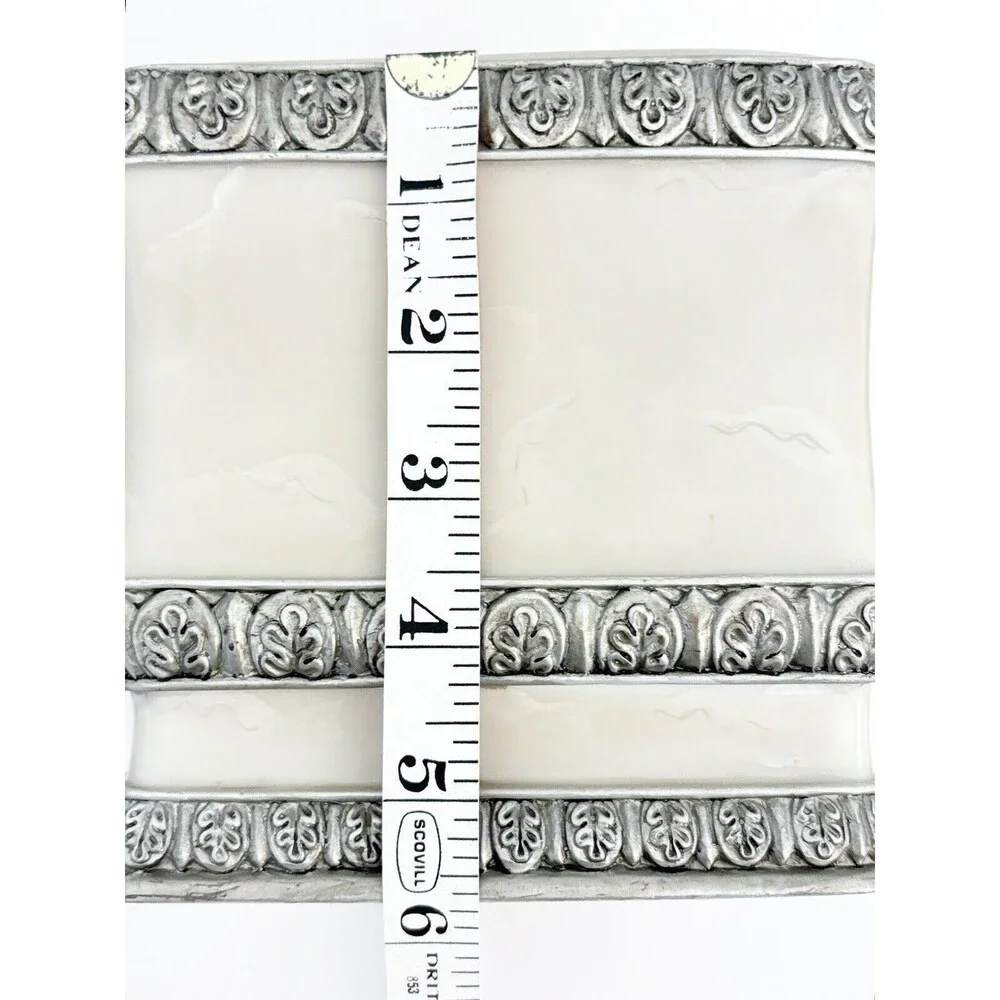 Karen Lawrence Tissue Box Cover Faux Marble Faux Silver 6x6x6